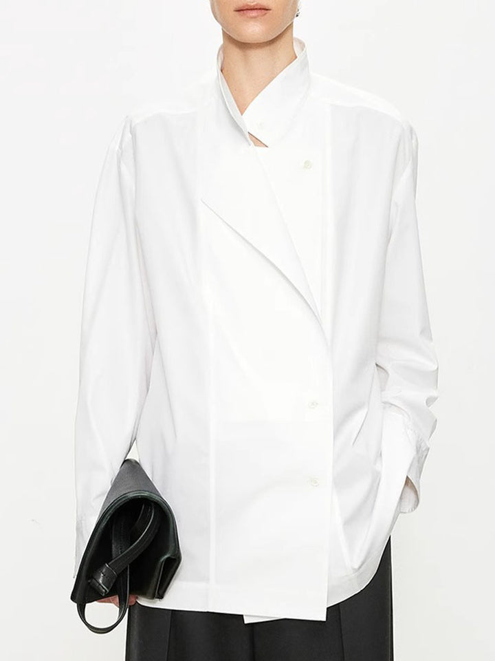 Kvinnors fashionabla asymmetrisk skjorta blus Mirla-Eva Jonsson