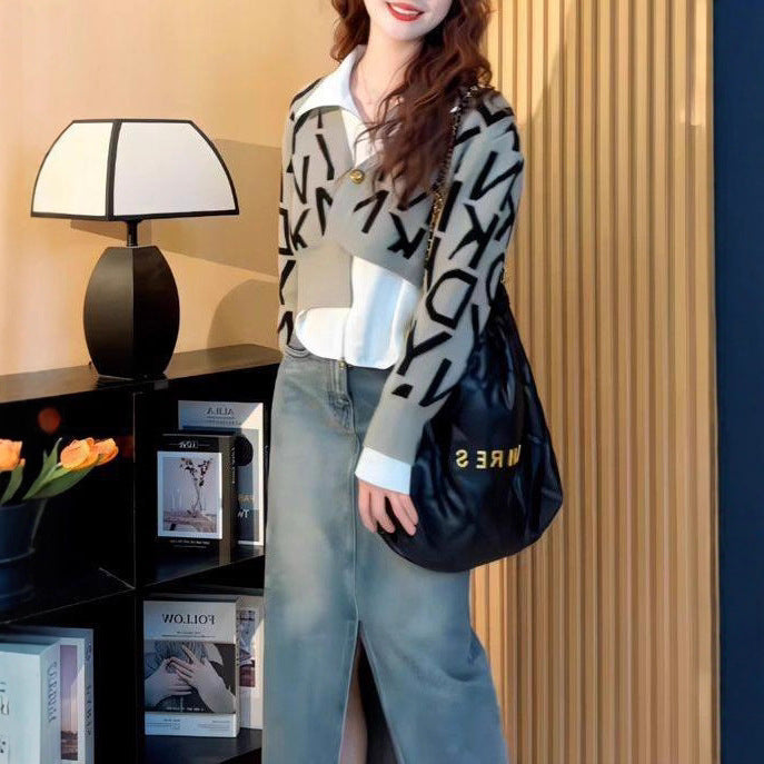 Kvinnors fashionabla och trendiga cardigan i lagerstil Mirla-Eva Jonsson