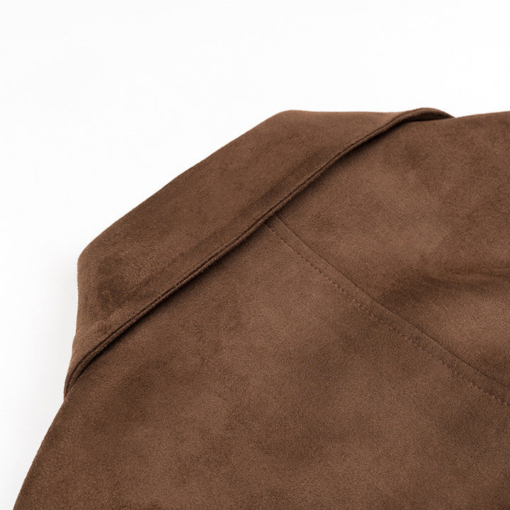 Kvinnors fashionabla trench coat i elegant suede design med praktisk bälte Mirla-Eva Jonsson