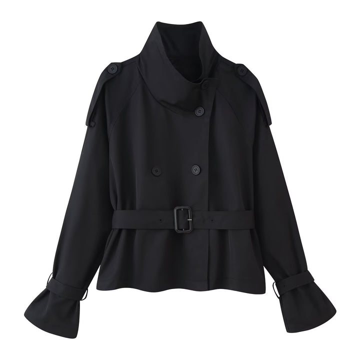 Kvinnors fashionabla trench coat jacka med bred krage och bälte detaljer Mirla-Eva Jonsson