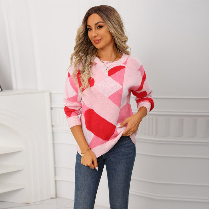 Kvinnors fashionabla tröja i kreativ geometrisk mönster Mirla-Eva Jonsson