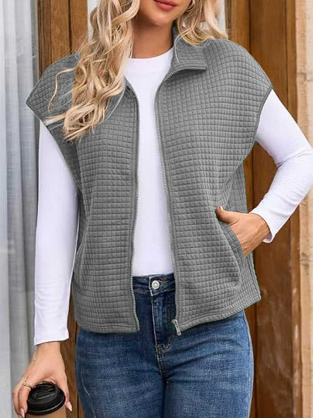 Kvinnors fashionabla väst med dragkedja Mirla-Eva Jonsson