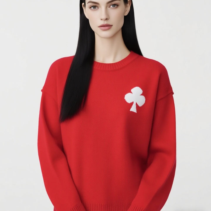 Kvinnors fashionable tröja med applicerad design Mirla-Eva Jonsson