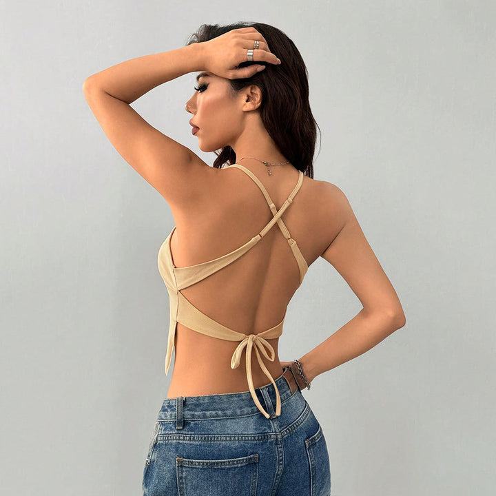 Kvinnors figurnära spaghetti strap topp med V-hals Mirla-Eva Jonsson