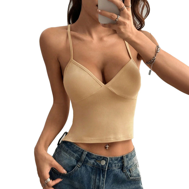 Kvinnors figurnära spaghetti strap topp med V-hals Mirla-Eva Jonsson