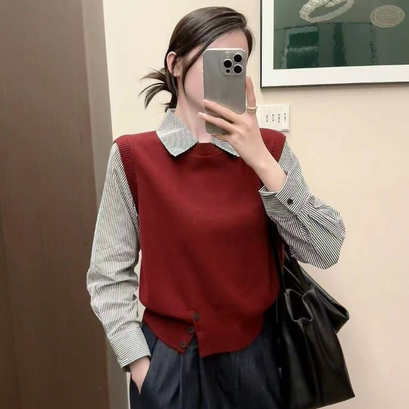 Kvinnors finsk pullover med skjortkrage Mirla-Eva Jonsson