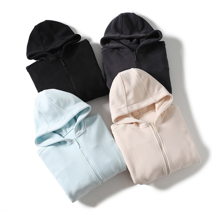 Kvinnors fleece hoodie med full dragkedja och kängurufickor Mirla-Eva Jonsson