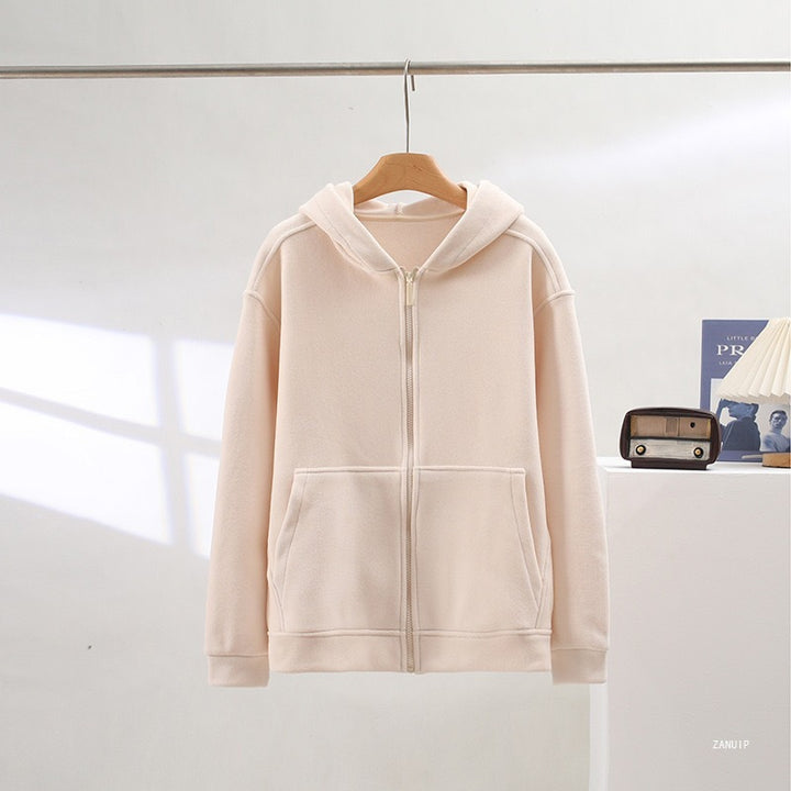 Kvinnors fleece hoodie med full dragkedja och kängurufickor Mirla-Eva Jonsson