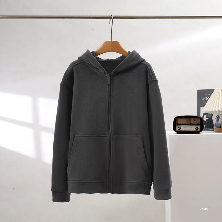 Kvinnors fleece hoodie med full dragkedja och kängurufickor Mirla-Eva Jonsson