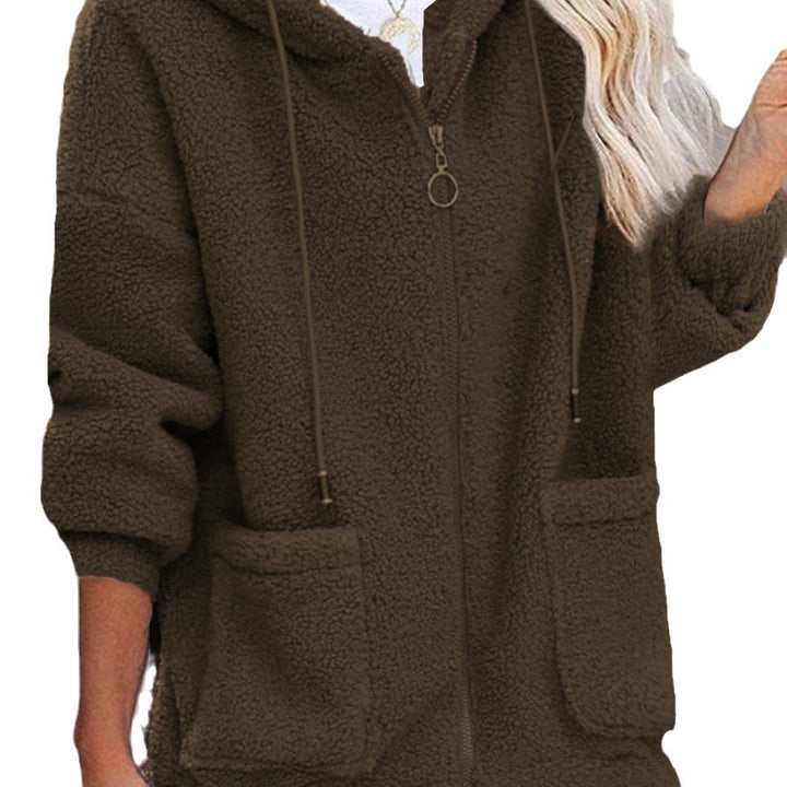 Kvinnors fleece hoodiejacka med praktiska fickor och högkvalitativ huva Mirla-Eva Jonsson
