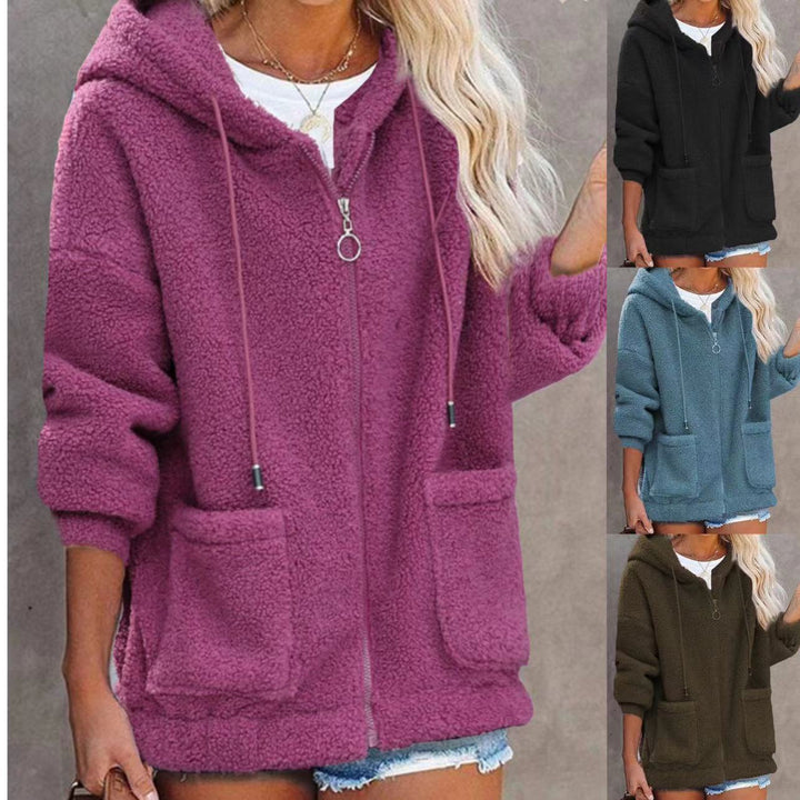 Kvinnors fleece hoodiejacka med praktiska fickor och högkvalitativ huva Mirla-Eva Jonsson