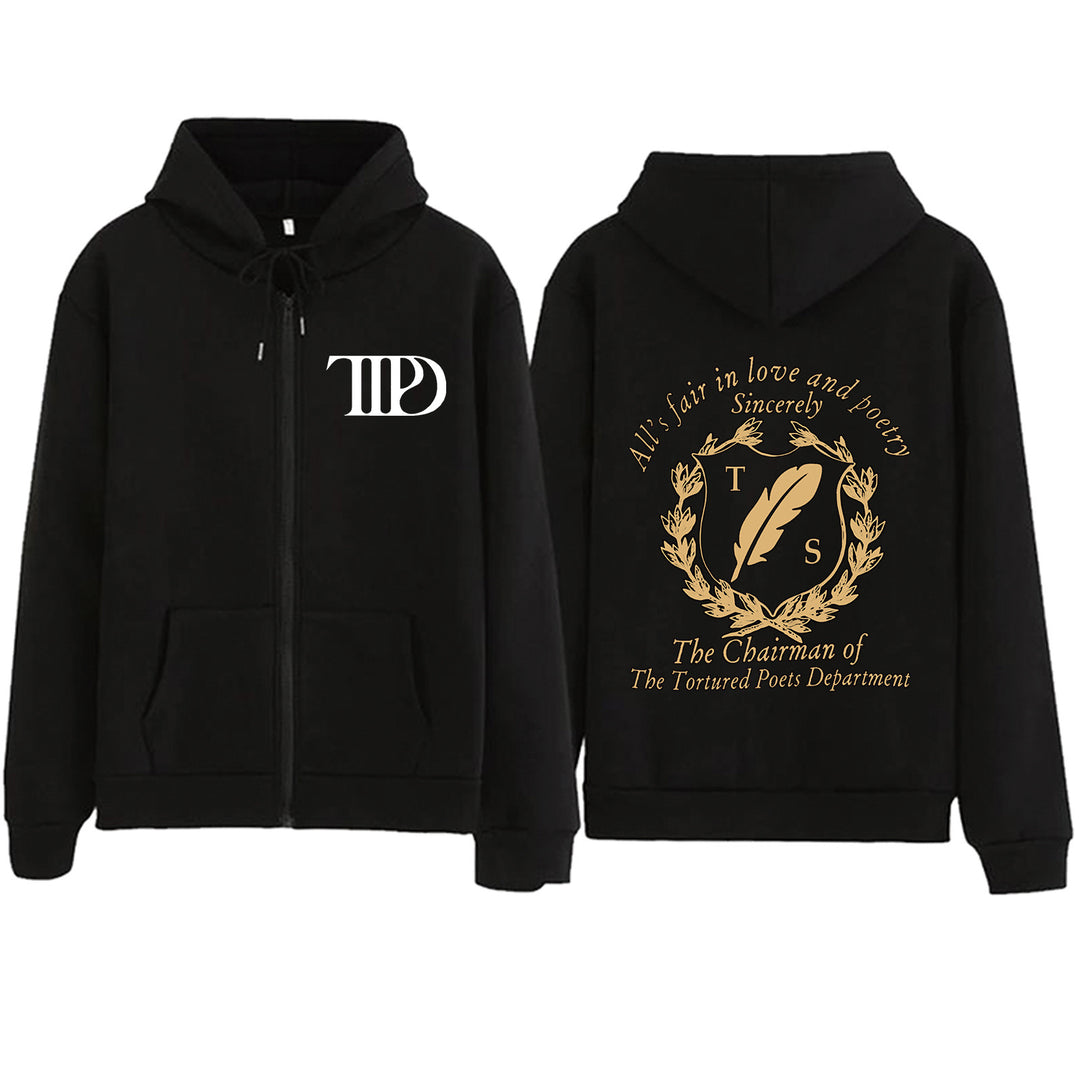 Kvinnors fleece hoodiejacka med unik design och bekväm passform Mirla-Eva Jonsson