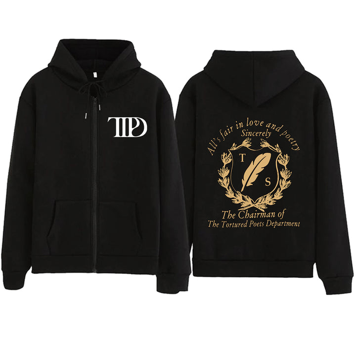 Kvinnors fleece hoodiejacka med unik design och bekväm passform Mirla-Eva Jonsson
