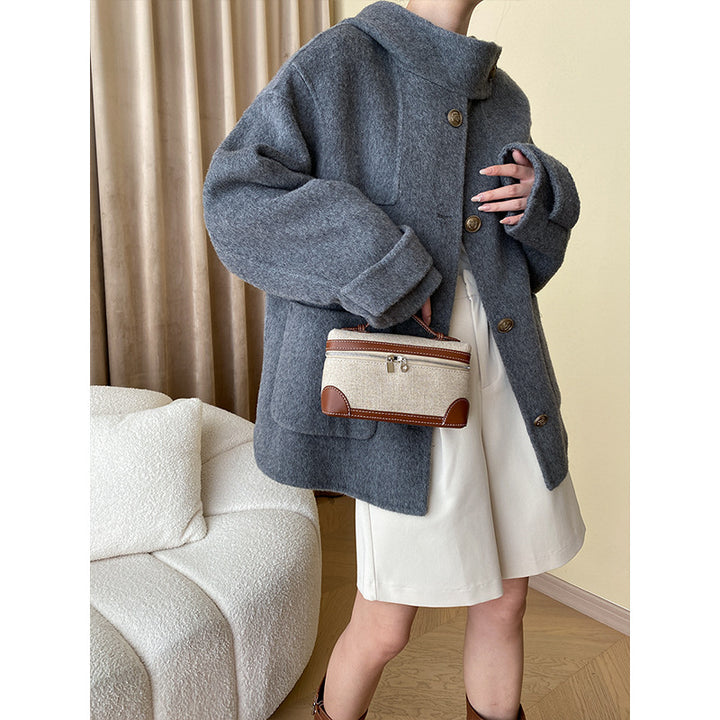 Kvinnors fleece lång jacka med oversized snitt och stora fickor Mirla-Eva Jonsson
