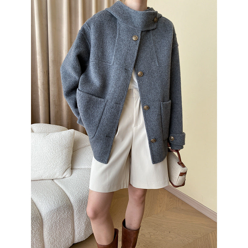 Kvinnors fleece lång jacka med oversized snitt och stora fickor Mirla-Eva Jonsson