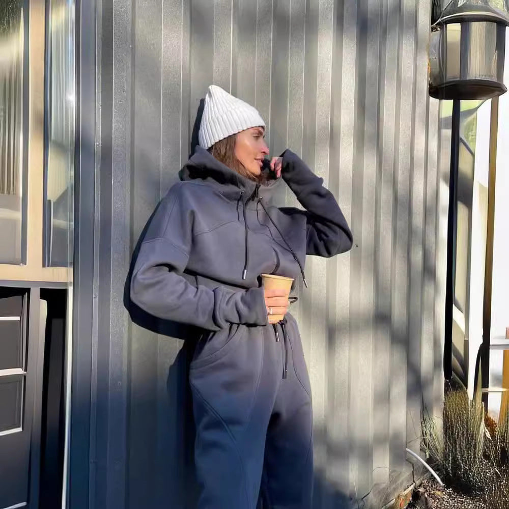 Kvinnors fleece lounge-set med dragsko Mirla-Eva Jonsson