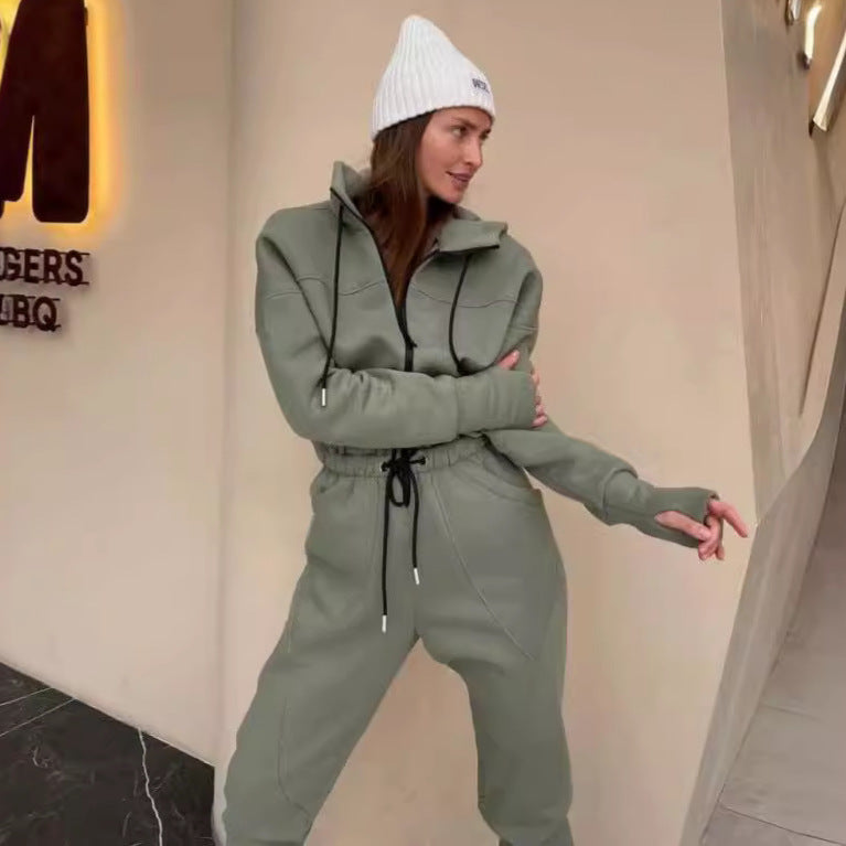 Kvinnors fleece lounge-set med dragsko Mirla-Eva Jonsson