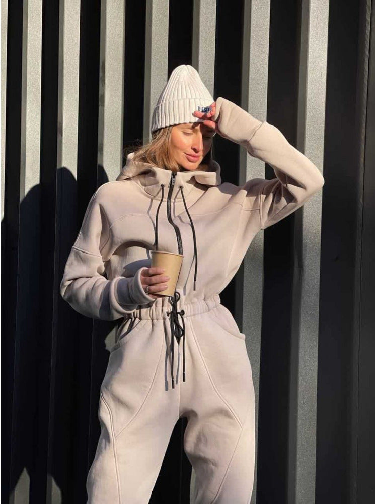 Kvinnors fleece lounge-set med dragsko Mirla-Eva Jonsson