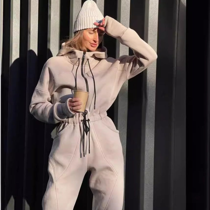 Kvinnors fleece lounge-set med dragsko Mirla-Eva Jonsson