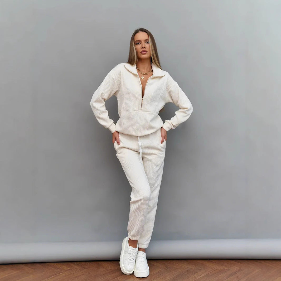 Kvinnors fleece lounge set med modern dragkedja Mirla-Eva Jonsson
