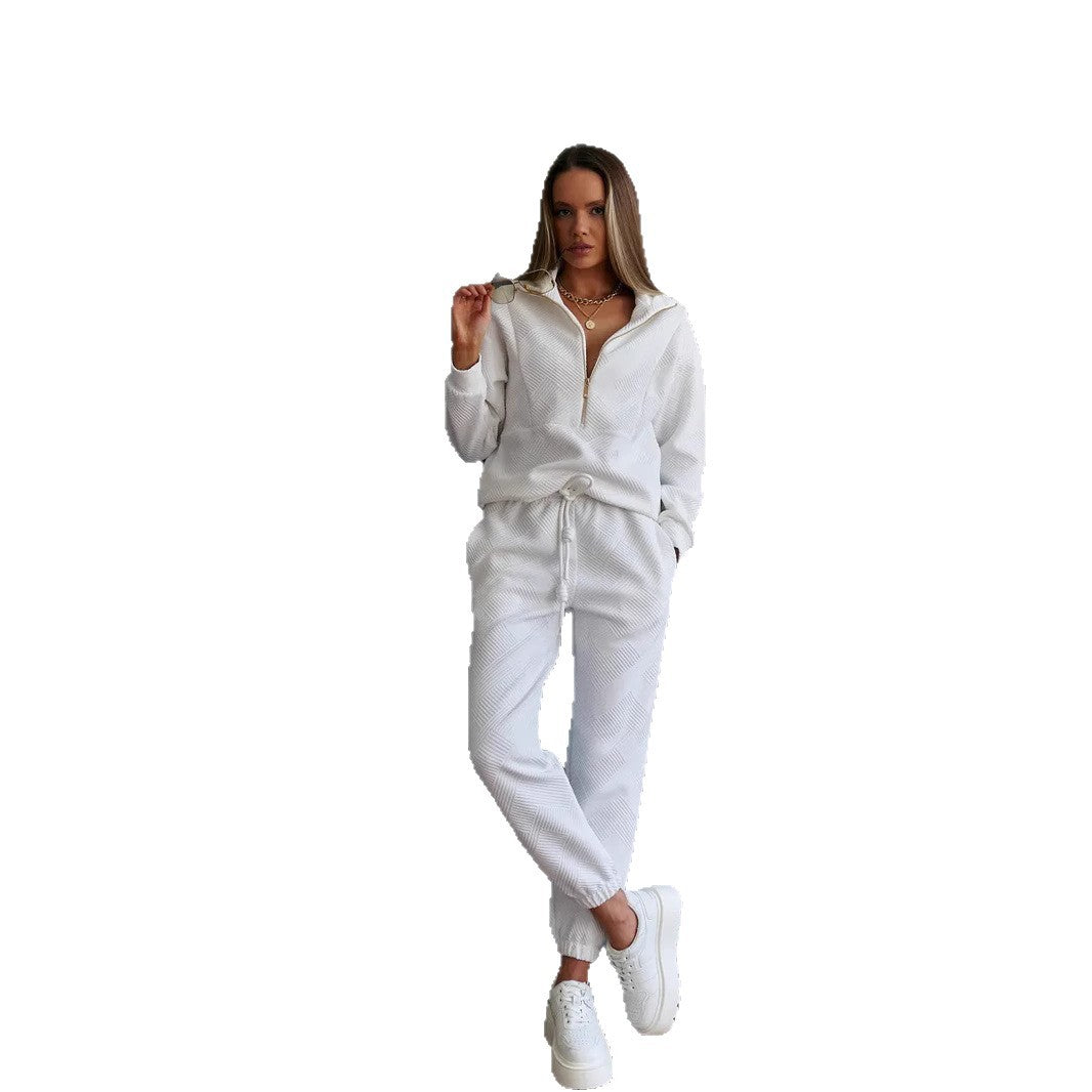 Kvinnors fleece lounge set med modern dragkedja Mirla-Eva Jonsson