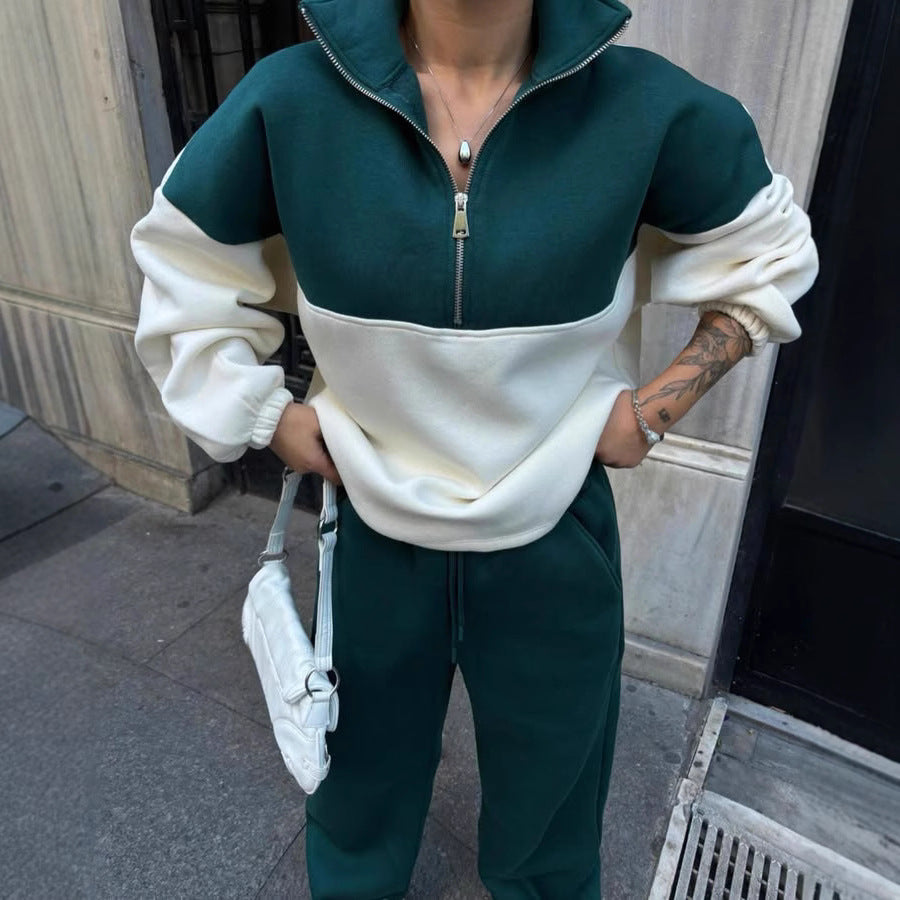 Kvinnors fleece sweatshirt med hög krage och praktiska sidofickor Mirla-Eva Jonsson