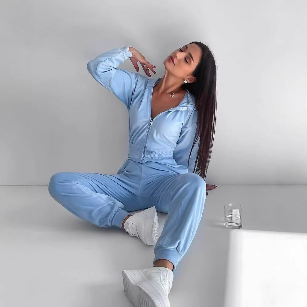 Kvinnors fleeceoverall med dragkedja och huva-Eva Jonsson