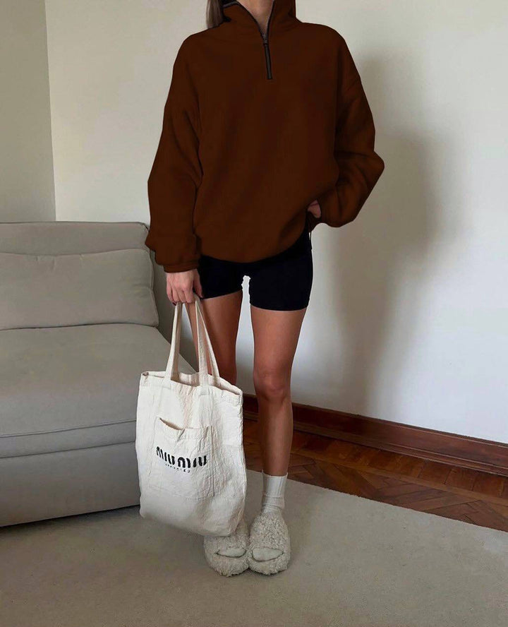 Kvinnors fleecepullover med hög krage Mirla-Eva Jonsson