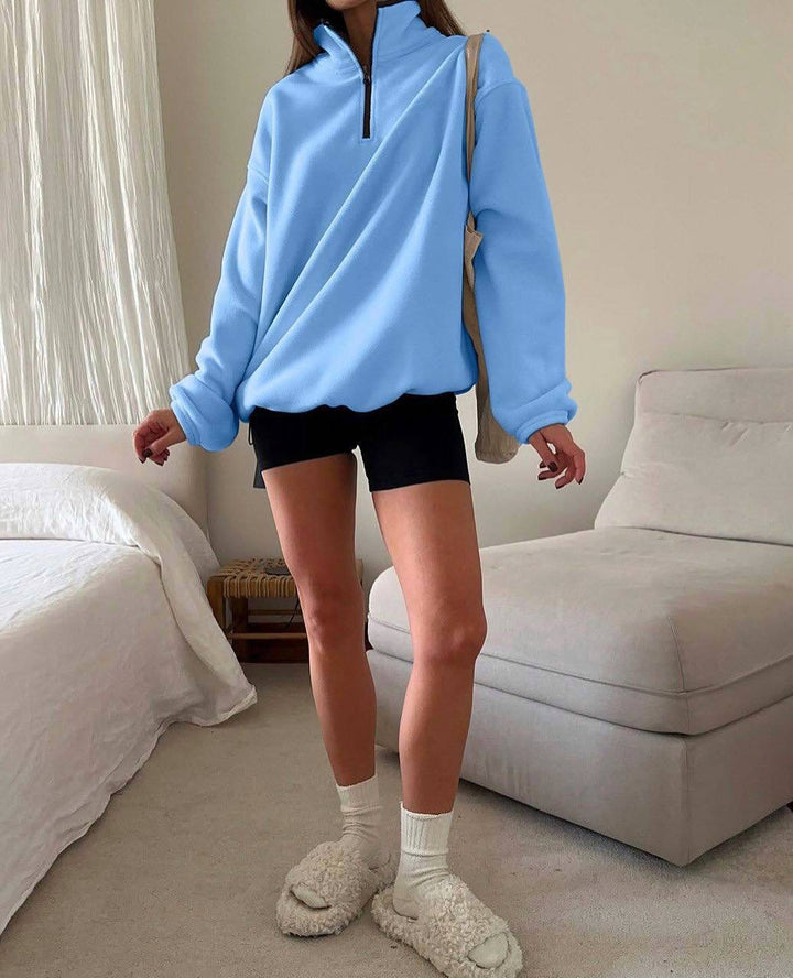 Kvinnors fleecepullover med hög krage Mirla-Eva Jonsson
