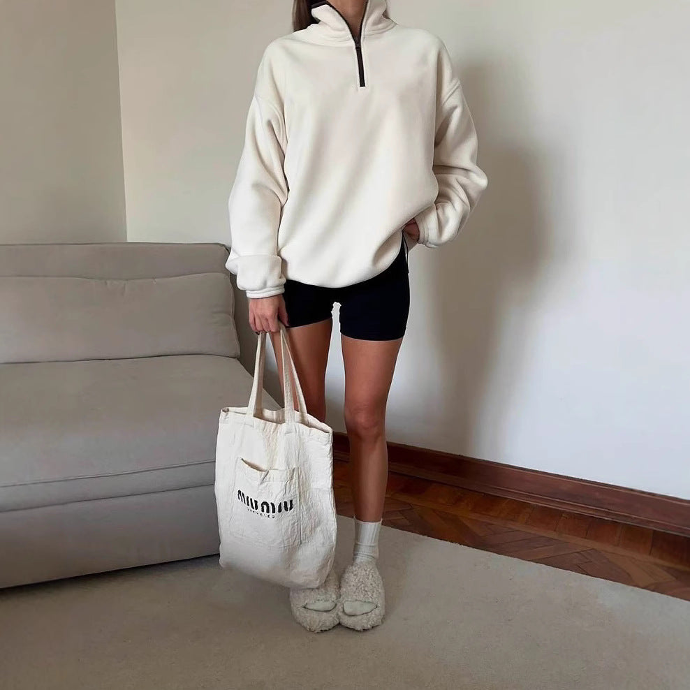 Kvinnors fleecepullover med hög krage Mirla-Eva Jonsson