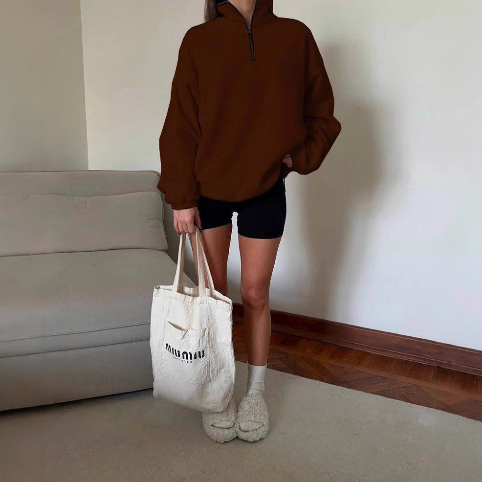 Kvinnors fleecepullover med hög krage Mirla-Eva Jonsson