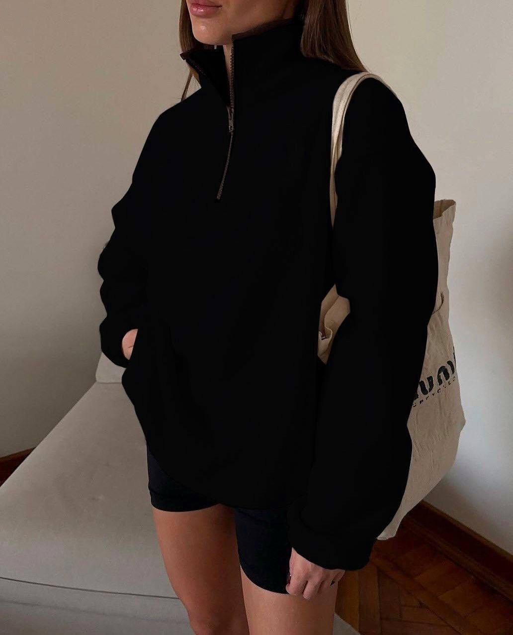 Kvinnors fleecepullover med hög krage Mirla-Eva Jonsson