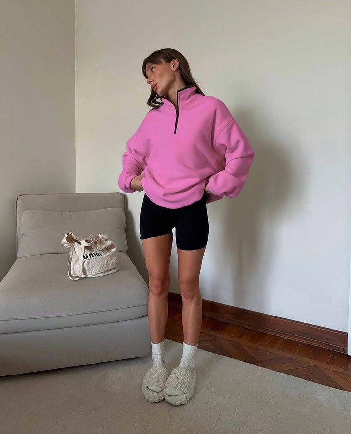 Kvinnors fleecepullover med hög krage Mirla-Eva Jonsson