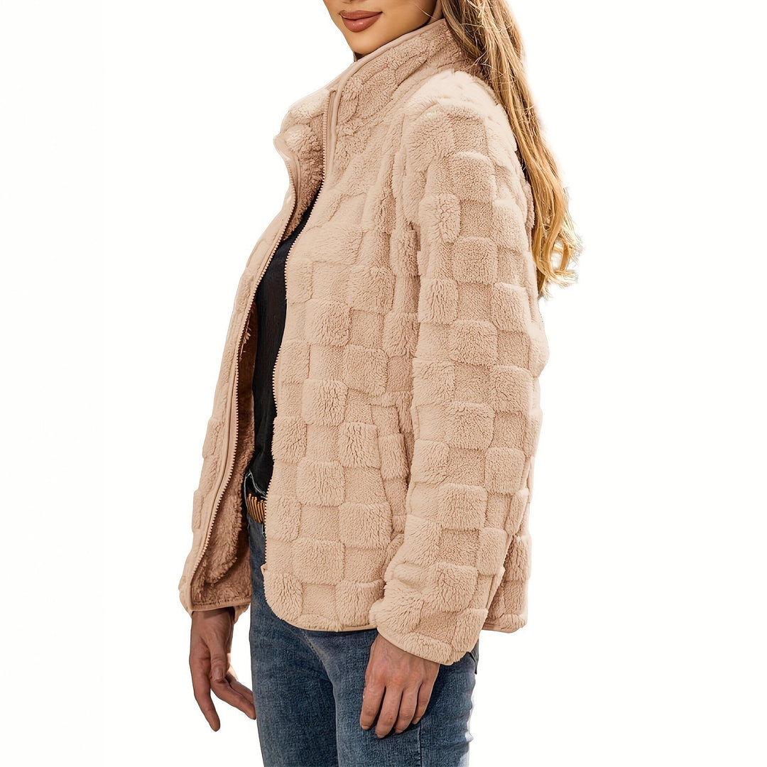 Kvinnors fleecjacka med texturerad design och sidofickor Mirla-Eva Jonsson