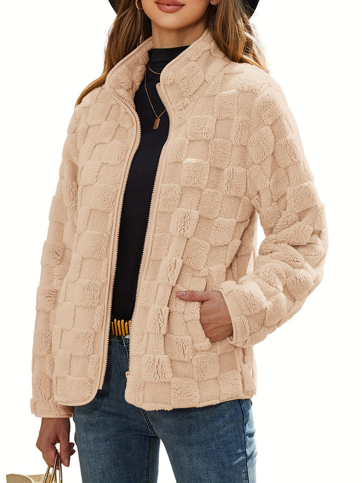 Kvinnors fleecjacka med texturerad design och sidofickor Mirla-Eva Jonsson
