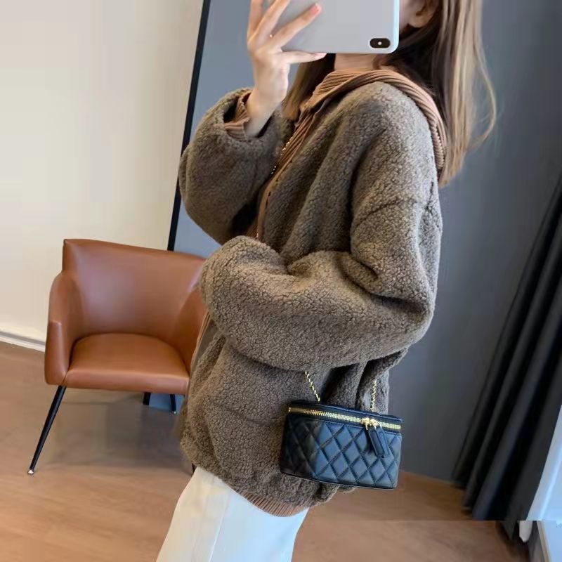 Kvinnors fluffig oversized jacka med stora fickor-Eva Jonsson