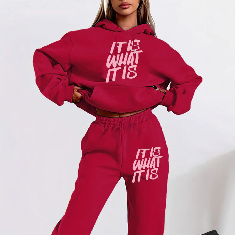 Kvinnors fritids hoodie och jogger set med inspirerande text Mirla-Eva Jonsson