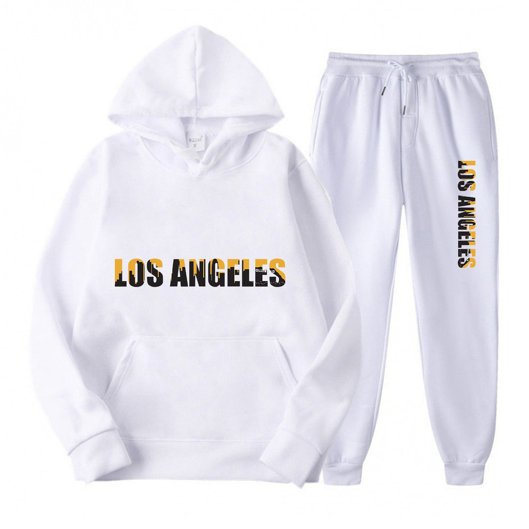 Kvinnors fritids hoodie och joggingbyxor set med avslappnad Los Angeles-text Mirla-Eva Jonsson