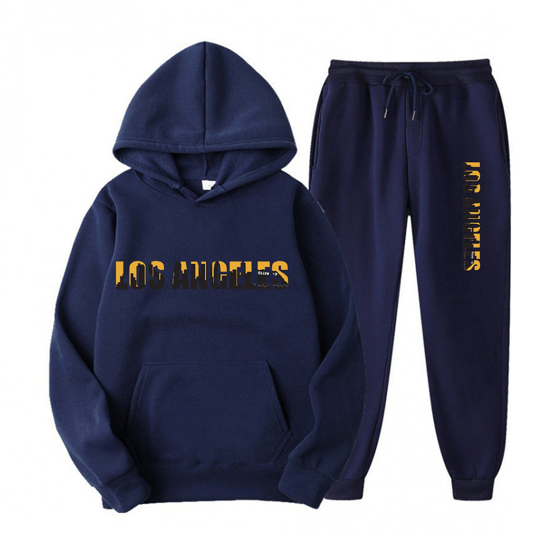 Kvinnors fritids hoodie och joggingbyxor set med avslappnad Los Angeles-text Mirla-Eva Jonsson