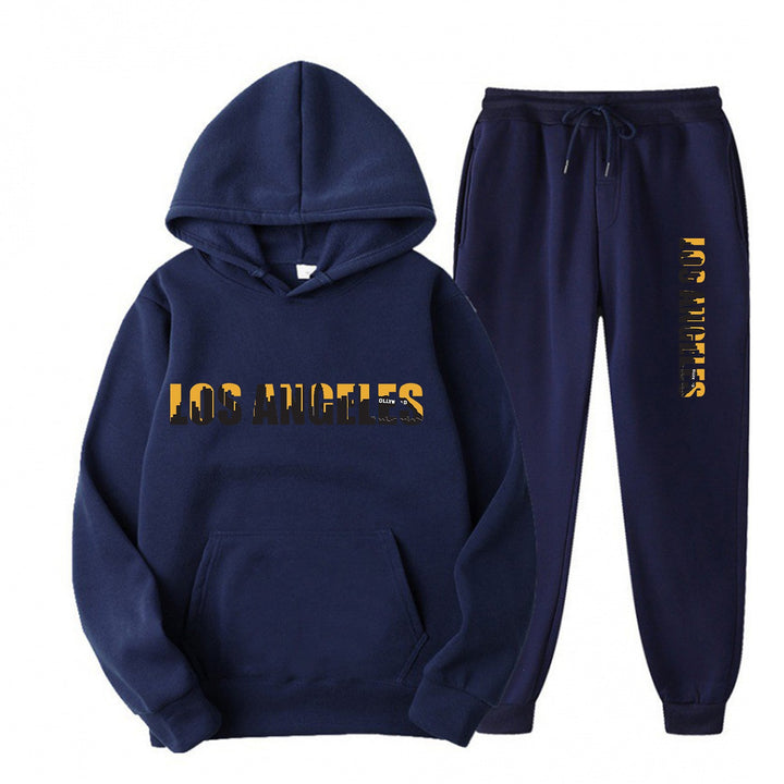 Kvinnors fritids hoodie och joggingbyxor set med avslappnad Los Angeles-text Mirla-Eva Jonsson