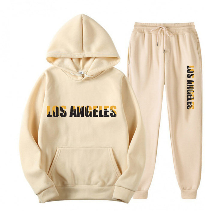 Kvinnors fritids hoodie och joggingbyxor set med avslappnad Los Angeles-text Mirla-Eva Jonsson