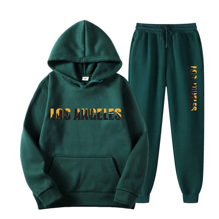 Kvinnors fritids hoodie och joggingbyxor set med avslappnad Los Angeles-text Mirla-Eva Jonsson