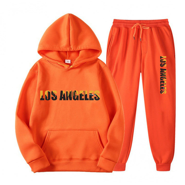 Kvinnors fritids hoodie och joggingbyxor set med avslappnad Los Angeles-text Mirla-Eva Jonsson