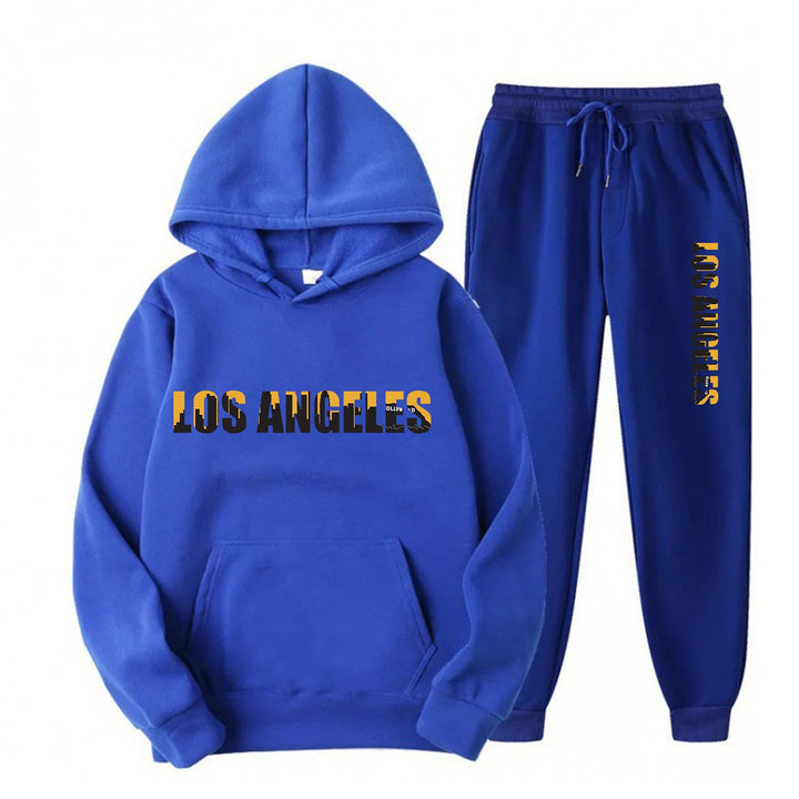 Kvinnors fritids hoodie och joggingbyxor set med avslappnad Los Angeles-text Mirla-Eva Jonsson