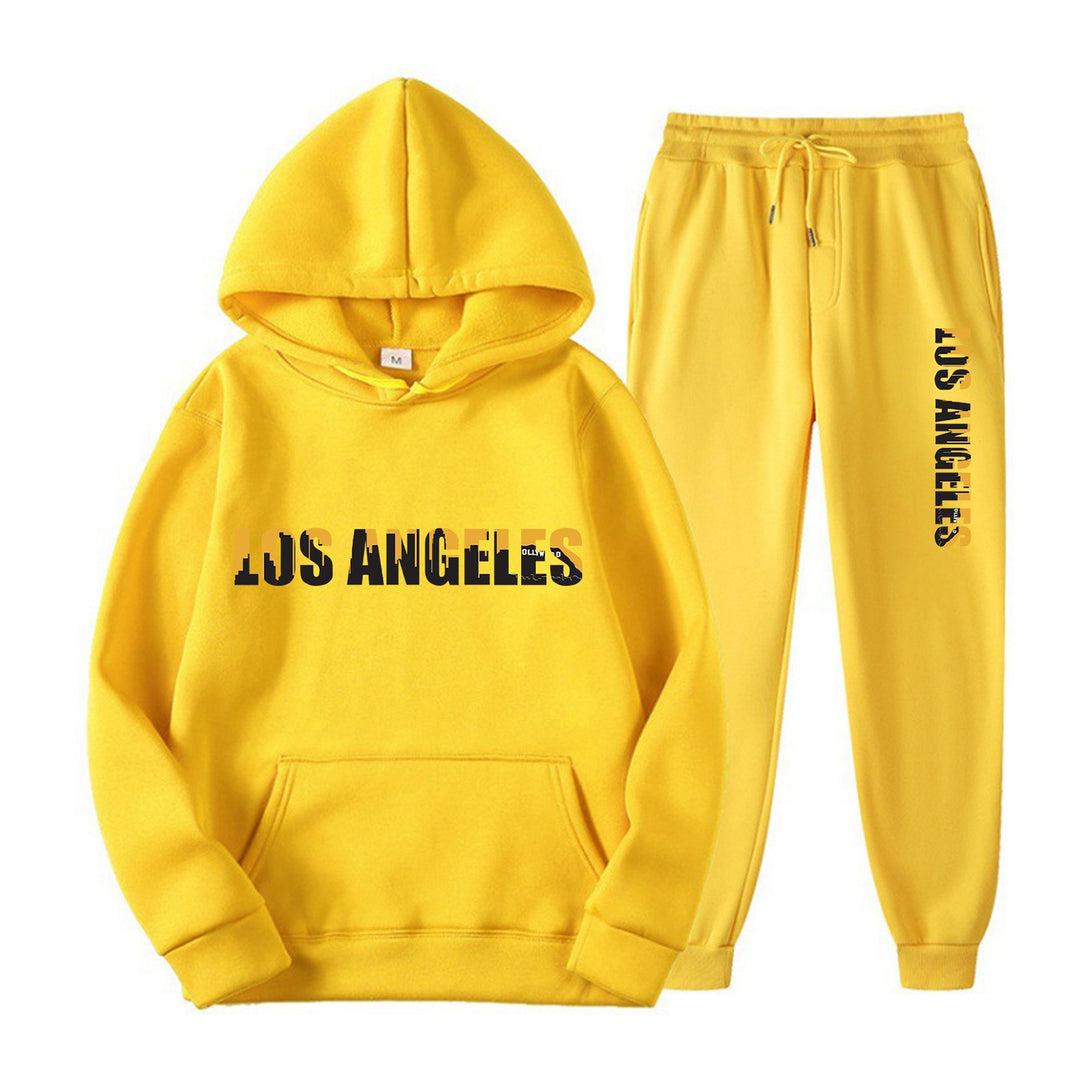 Kvinnors fritids hoodie och joggingbyxor set med avslappnad Los Angeles-text Mirla-Eva Jonsson
