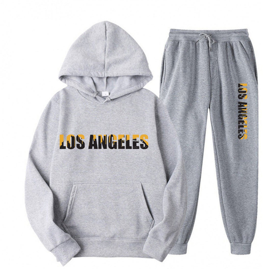 Kvinnors fritids hoodie och joggingbyxor set med avslappnad Los Angeles-text Mirla-Eva Jonsson