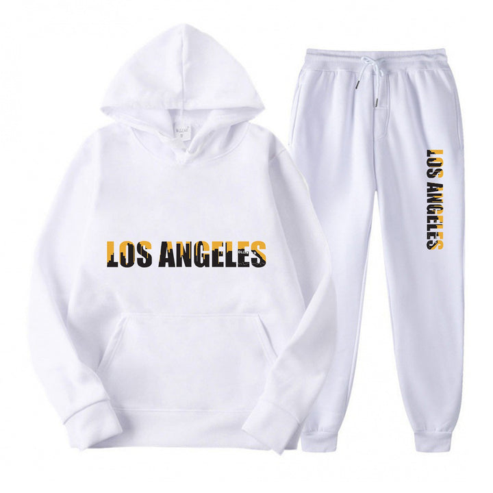 Kvinnors fritids hoodie och joggingbyxor set med avslappnad Los Angeles-text Mirla-Eva Jonsson