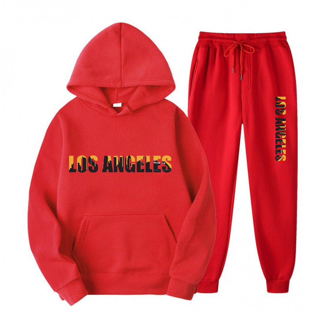 Kvinnors fritids hoodie och joggingbyxor set med avslappnad Los Angeles-text Mirla-Eva Jonsson