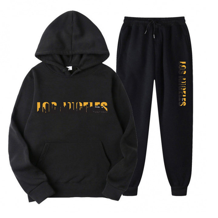 Kvinnors fritids hoodie och joggingbyxor set med avslappnad Los Angeles-text Mirla-Eva Jonsson