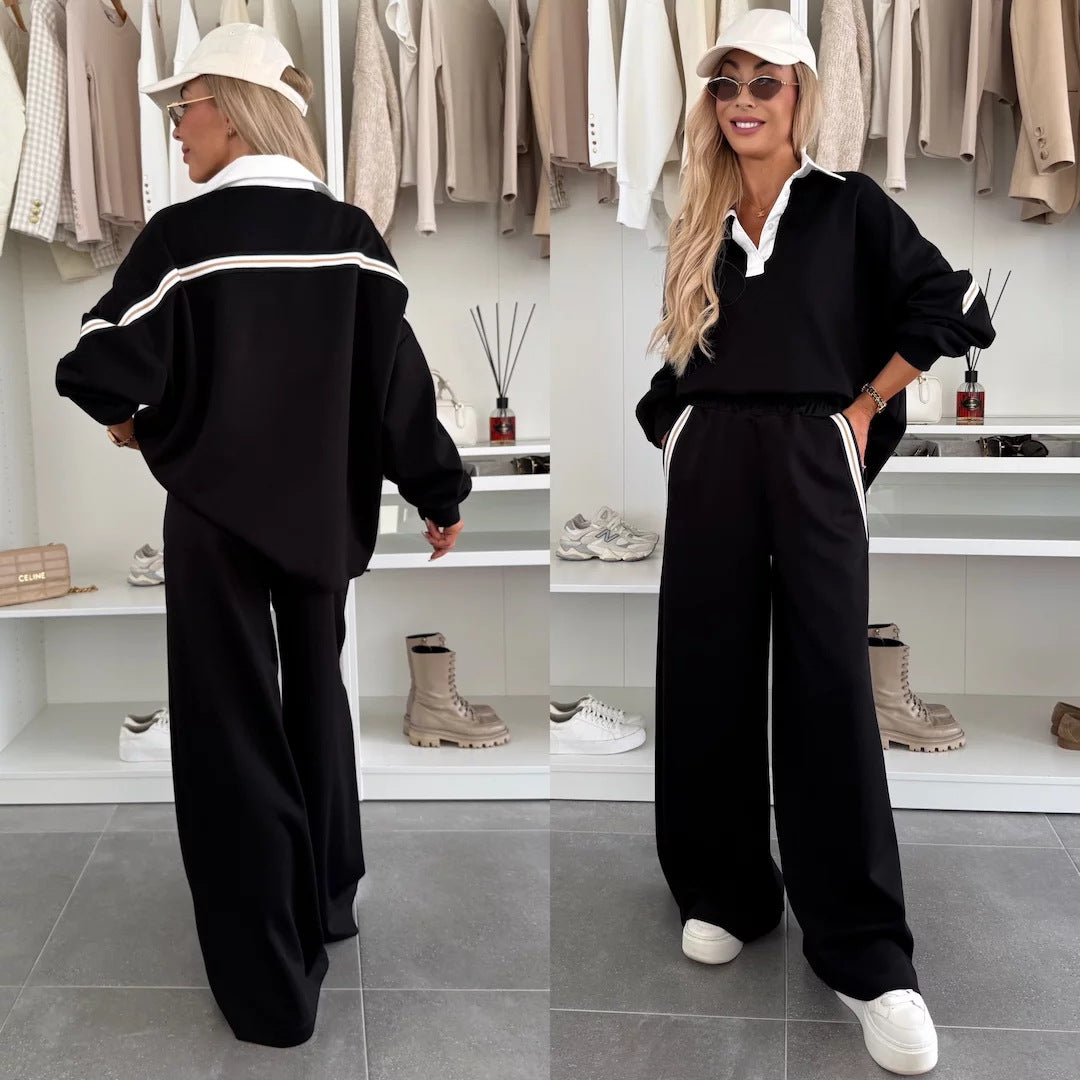 Kvinnors fritidsdräkt med vida ben och ståkrage Mirla-Eva Jonsson
